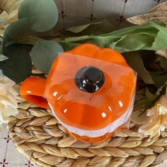 🎃 Rae Dunn Artisan Collection by Magenta Pumpkin Latte Figural Mug Original Box - Picture 4 of 6